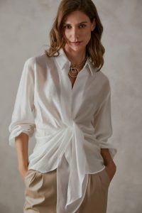 Designer Brands Πουκάμισο με βολάν Ivory