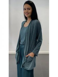 NATACHA Πλεκτή λεπτή ζακέτα λούρεξ με τσέπες