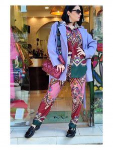 Παντελόνι Printed Silk Blend