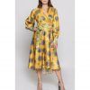 Moutaki Φόρεμα Κρουαζέ Yellow Silk Touch Printed