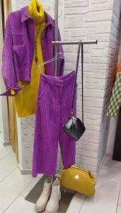 Moutaki Παντελόνι Κροπ Κοτλέ Lilac