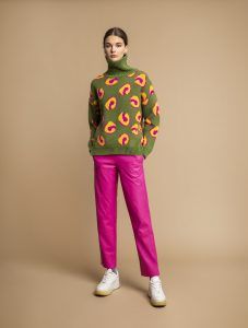 Moutaki Πουλόβερ λαδί με λαιμό