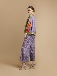 Moutaki Παντελόνα Silk Touch Lilac Print
