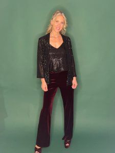 Paris Παντελόνα βελούδο Μπορντώ