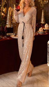 J.Gallano Paris Ολόσωμη Φόρμα Ivory Sequins