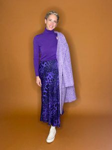 Sunny Studio Paris Παλτό Διαγκωνάλ Λιλά