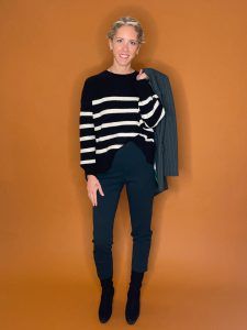 ESC Paris Πλεκτό Μαύρο με ρίγες