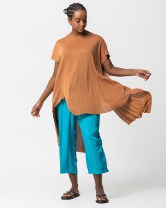 GREEK DESIGNER FANCY JERSEY TOP-EKROU- OPEN BACK ONE SIZE (MODAL 67%)