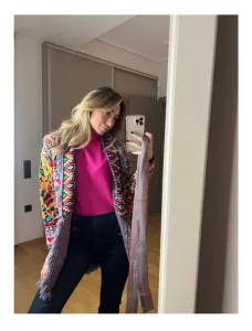 Παλτοζακέτα εμπριμέ έθνικ με κρόσσια