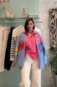 PARIS Ζακέτα με λουλούδια