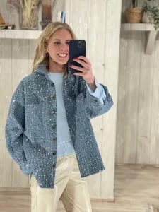 PARIS Πουκάμισο τζην διακοσμημένο με παγιέτα