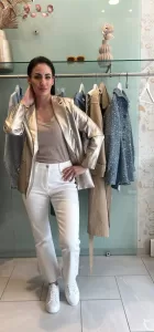 ESC Paris Σακάκι Eco-leather Gold