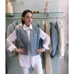 PARIS Γιλέκο τζην διακοσμημένο με παγιέτα