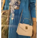 Greek designer Hand Made Διπλή τσάντα Δέρμα White