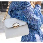 CLICJEWELS  MAYA MINIBAG white croco genuine leather