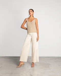 Moutaki 25.03.57 παντελόνα βανίλια