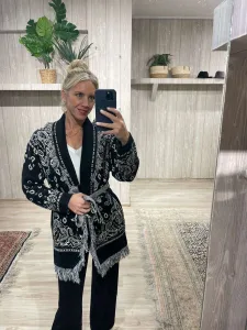 French Collection Orlin Ζακέτα κρόσσια Bandana