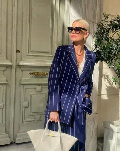 Innocent Σακάκι Navy Μπλέ Ριγέ