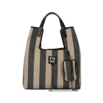 FRNC τσάντα ώμου μπεζ - μαύρο