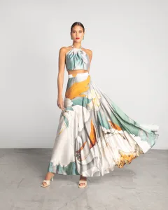 Moutaki 25.02.02 φούστα εμπριμέ σατεν