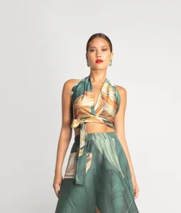 Moutaki Κρουαζέ Silky Crop Top Forest