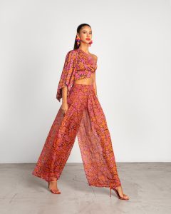 Moutaki Floral Silk Παντελόνα