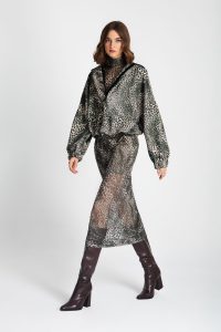 Moutaki Φόρεμα 25.07.127 Leopard Tulle Olive