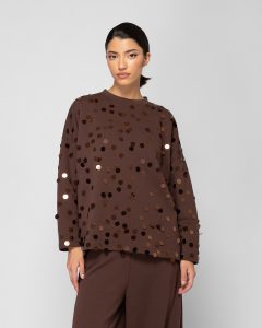 Sourloulou μπλούζα chocolate sequins one size
